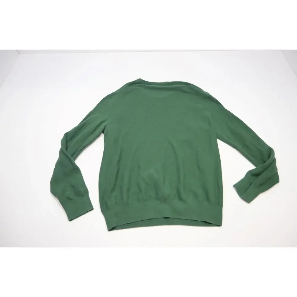 J Crew Thermal Crew Neck Sweater‎ Green Long Sleeve Mens Size Large